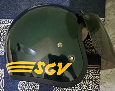 SGV helmet Green yellow stripe