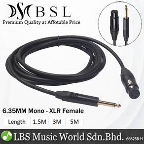 BSL 6.35mm Mono 1/4" TS GOLD Jack To XLR Female