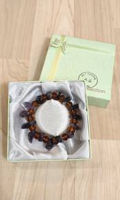 Crystal Bracelet. Purple with brown