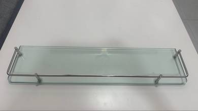 Stainless steel & glass rack/shelf, for sink top