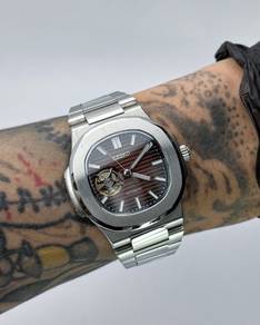 Custom Seiko Mod 40mm Brown Open Heart Nautilus