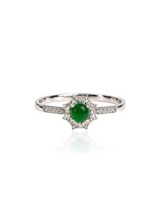 750 WHITE GOLD DIAMOND & JADE Ring (EC001127WGR)