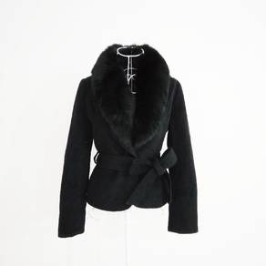 Cle des Zones Wool Coat With Fox Fur Collar