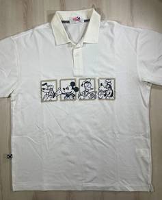 Disney Sports Vintage White Collar Tee #CJ Used