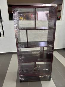 shoe cabinet, wooden bench, geometric shelving
