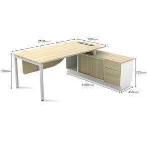 7 Feet Manager Table Director Table Set + 3 Drawer