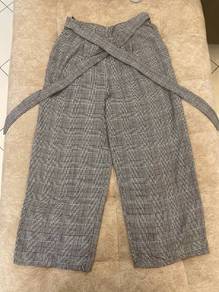 Women Grey Wide Leg Long Pants (M)