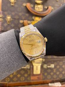 Rolex Datejust 36 Half 18K 750 Yellow Gold Jubilee