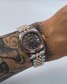 Custom Seiko Mod 31mm Dark Grey Roman 2-Tone Rose