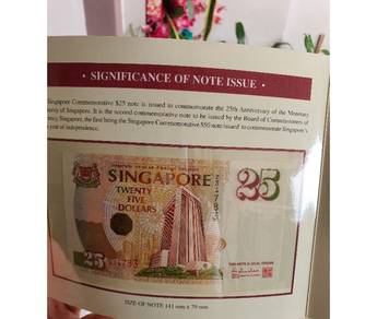 Rare 25 Singapore Dollars SGD Banknote