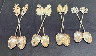 Rare Vintage 925 Sterling Silver Spoon Set