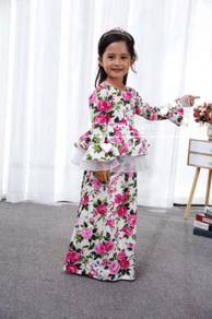 [READY STOCK] COOLELVES Flower Peplum Dress-PINK