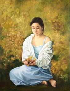 Contemplation in Spring Oil Painting by Li Hua '96