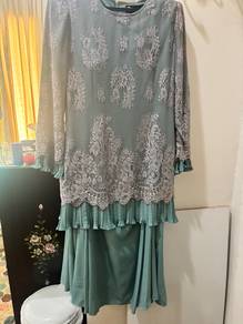 Lace Mint Green Modern Mini Kurung