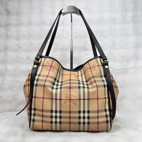Butberry Beige House Check Coated Canvas Crossbody