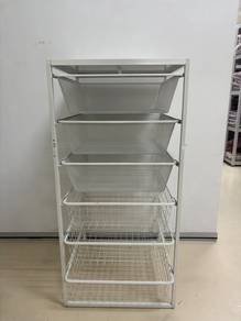  JONAXEL White 6-Tier Wire Mesh Storage Rack