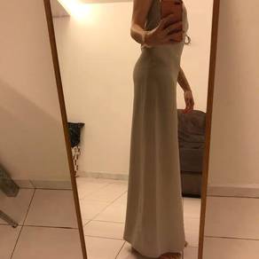Elegant khaki long dinner dress