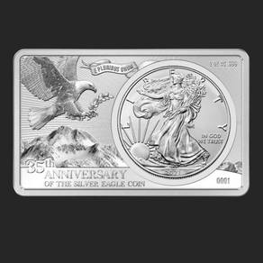 2 oz silver Bar Peringatan 35th Anniversary Eagle