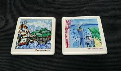 2 Pcs Vintage Ceramics Coaster
