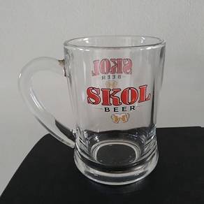 SKOL BEER Vintage Handle GLASS MUG