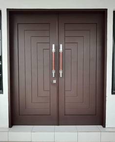 Pintu Depan Kayu Solid Tahan Hujan& Cuaca Panas