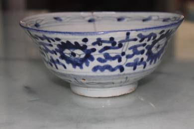 Antique Blue & White Porcelain Bowl