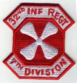 US 8TH ARMY 32ND INF REG 7TH DIVISION Patch