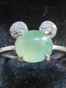 Hijau Muda Icy Lut Sinaran 100% Jed Jadeit Burma