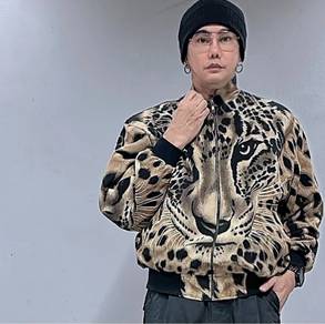 Full tiger print Baroque bomber silk jacket Unisex