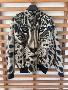 Full tiger print Baroque bomber silk jacket Unisex