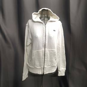 LACOSTE Women’s Hooded Cotton Blend Fleece Zip Swe