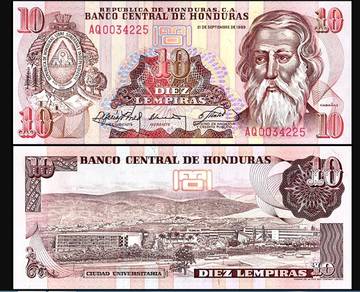 Honduras 10 Lempiras (21.9.1989) - Pick P70   unc