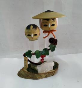 Miniature Kokeshi Doll, Vintage Japanese Wood, Qua