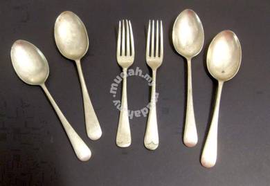 1960s Antique Cutlery Set of 6 - Stainless Nickel