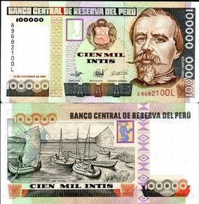 Peru 100000 intis 1989 p 145 unc