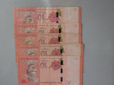 Malaysia 12th series Zeti RM10 prefix ZB avf