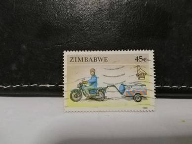 1990 Zimbabwe Stamp Motorcycle