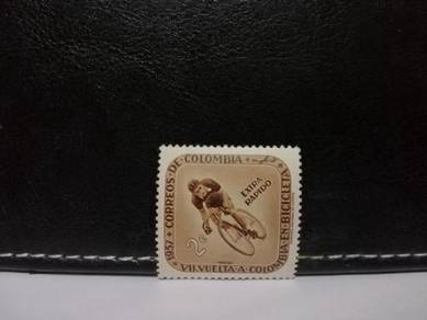 1957 Colombia Stamp Cycling Race