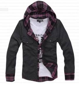 [12.12] Grey Purple [2-In-1] Hoodie Cardigan Shirt