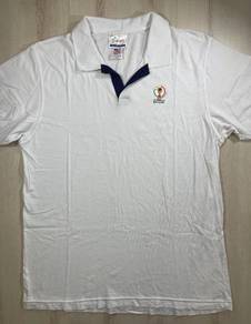 Adidas 2002 World Cup White Collar Tee #BW1 Used