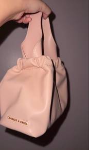 Charles & Keith Ally Ruched Chain-Handle Bag