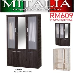 Quality 1.2m Wardrobe | Almari Baju 4'kaki Murah