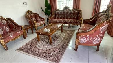 set kerusi jati