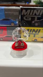 Cincin Perak Asli 980 Batu Mandarin Garnet