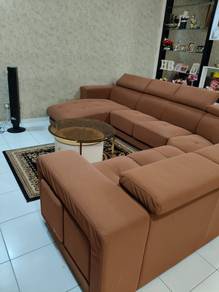 Sofa L shaped brown
