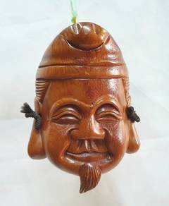 Vintage Japanese Wooden Noh mask kyougen kagura Ol