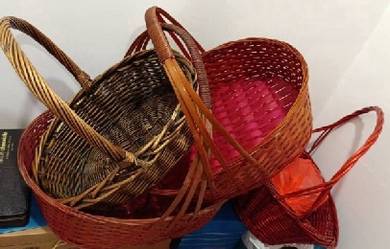 Antique Colorful rattan baskets