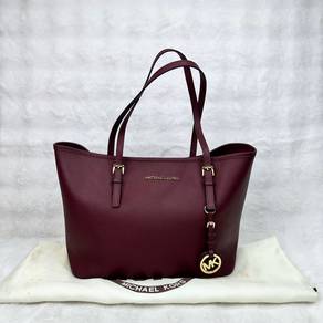 Michael Kors MK Burgundy Tote with GHW
