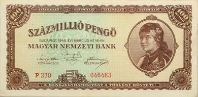 Hungary 100 Million Pengo 1946 - Pick 124  avf