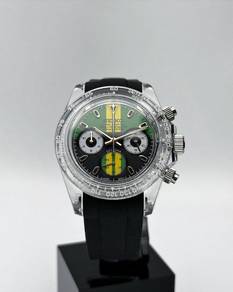 Custom Seiko Mod 39.5mm Clear Plastic Racing Green
